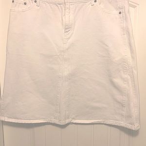 Gap White Denim A-line Skirt